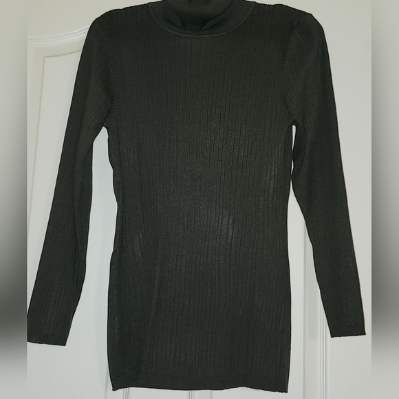 Ashley Stewart Olive Green Turtleneck Sweater - Picture 2 of 4